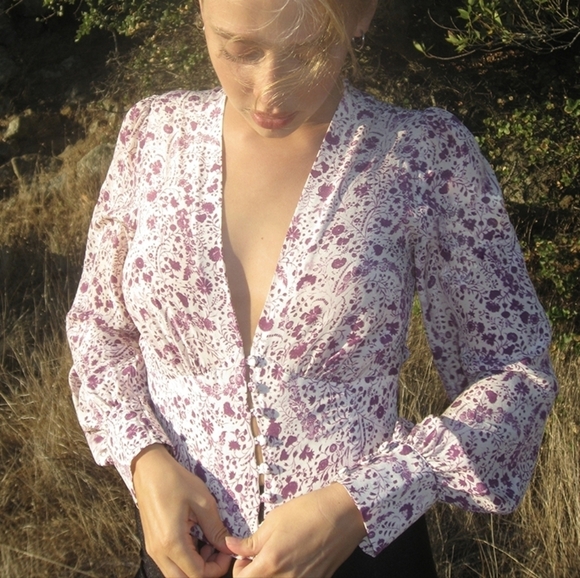 Realisation Kaia Silk Blouse in Mystic size XL NWT - Picture 1 of 13